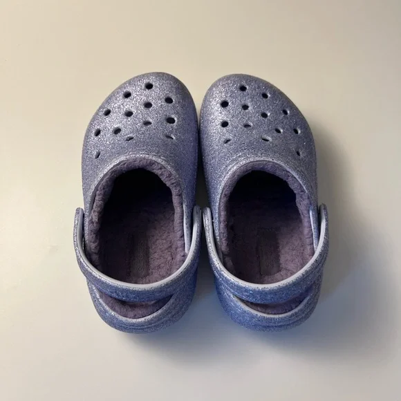 Crocs Toddler Classic Lined Chunky Glitter Slipper Clog - Picture 7 of 11